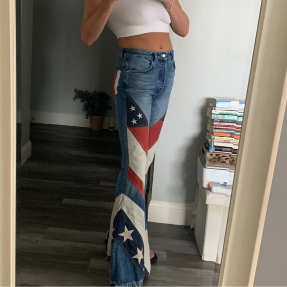 We the free American flag jeans. Size 10. 33” inseam.